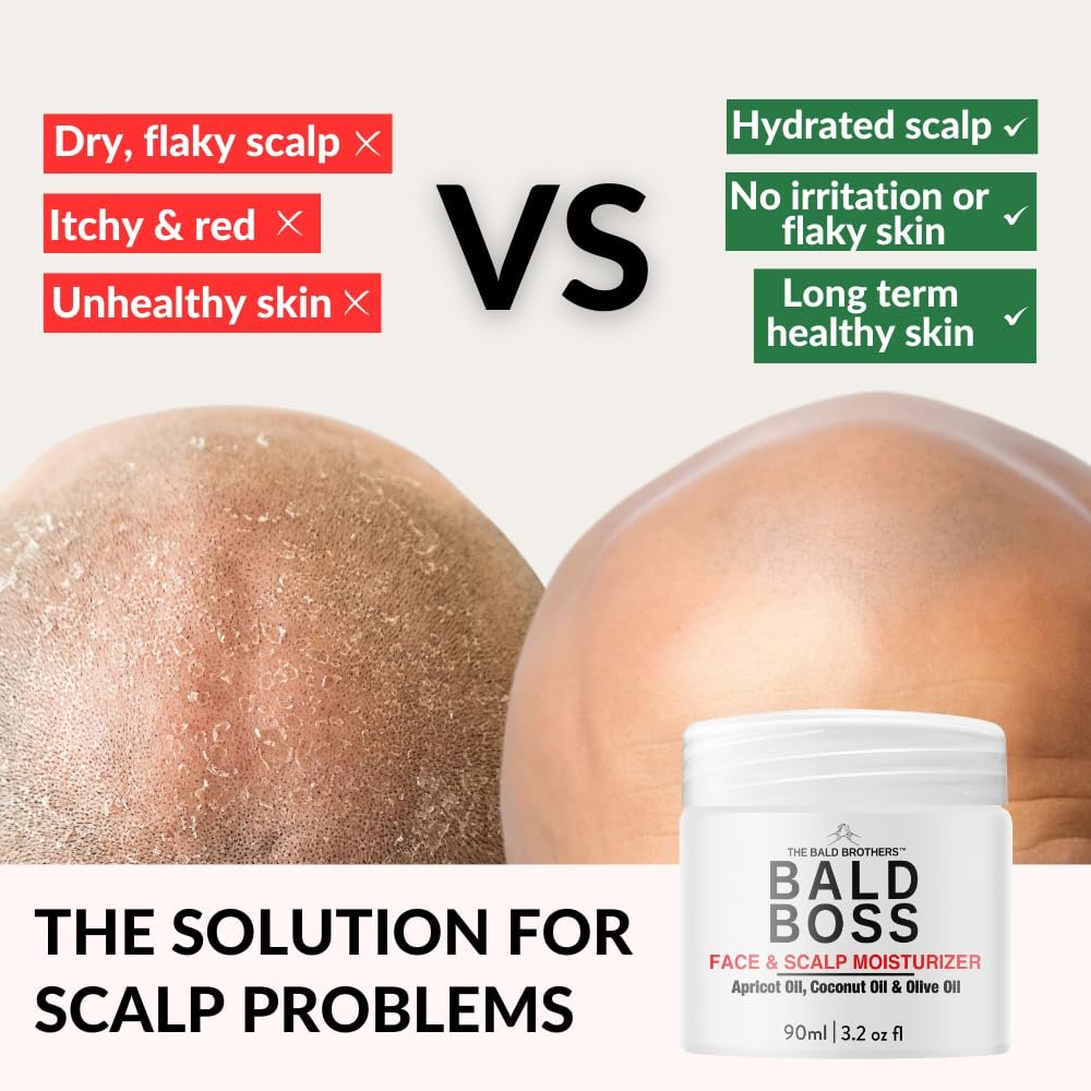 The Bald Brothers Daily Scalp Moisturizer for Men – Fragrance Free, Matte Finish, Vegan Face & Scalp Care - görsel 3