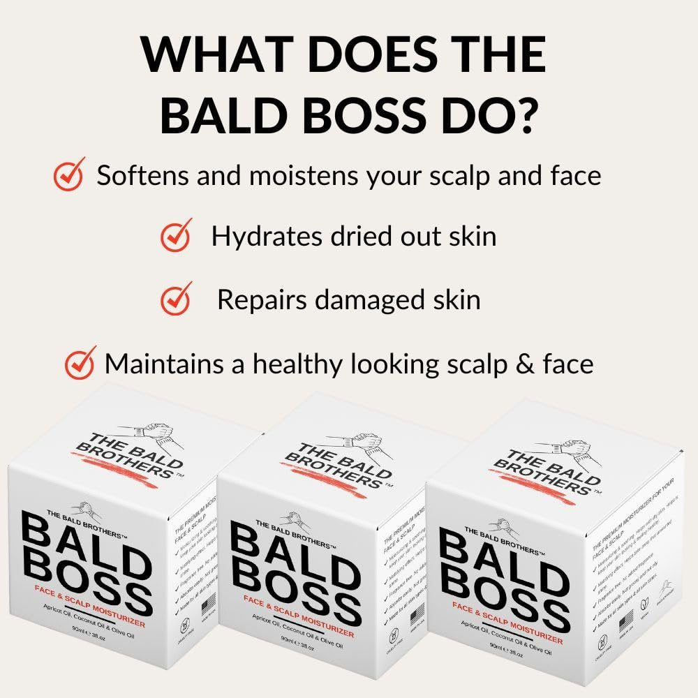 The Bald Brothers Daily Scalp Moisturizer for Men – Fragrance Free, Matte Finish, Vegan Face & Scalp Care - görsel 9