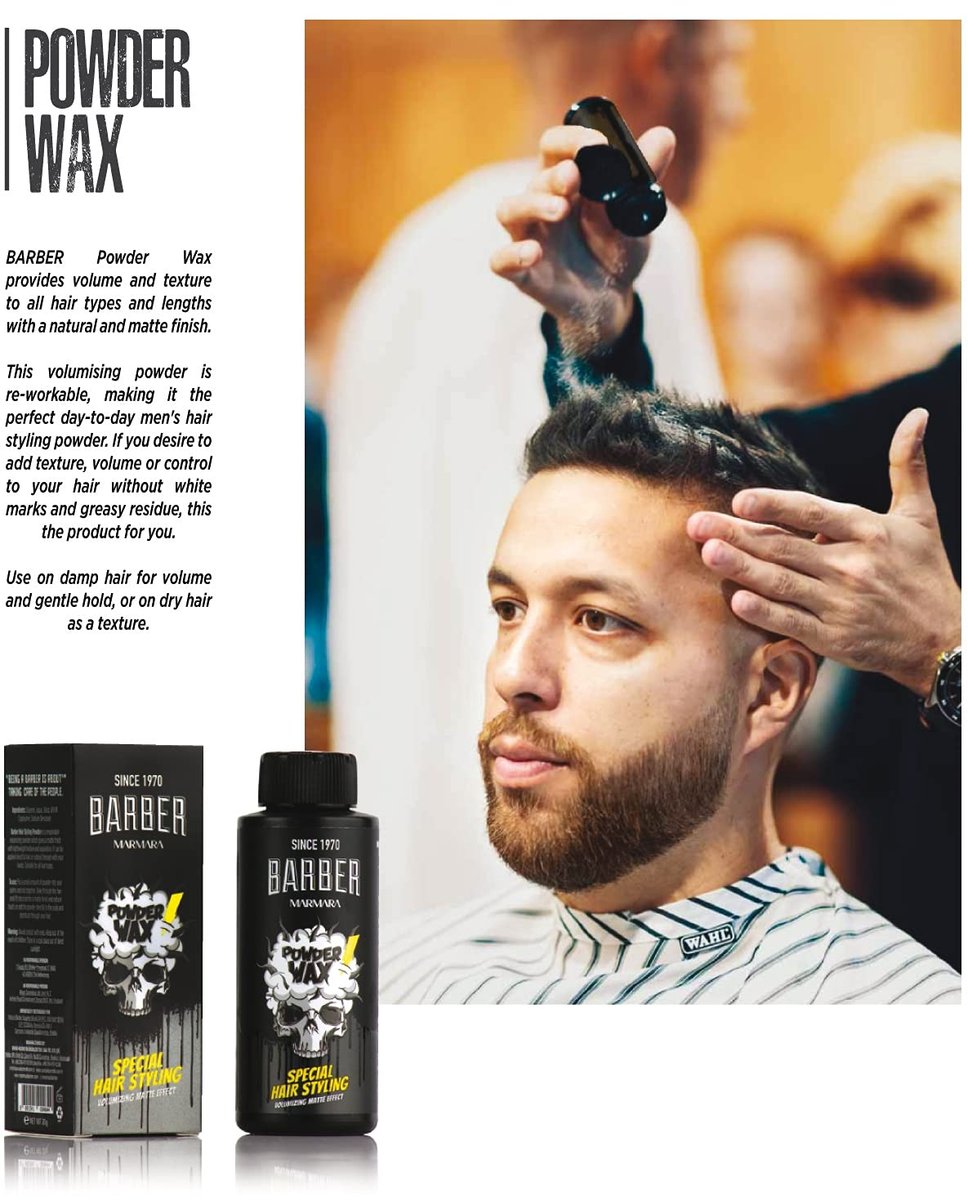 BARBER MARMARA Hair Powder Men 20gr - Matt Effect Styling Powder for Women & Men - görsel 3
