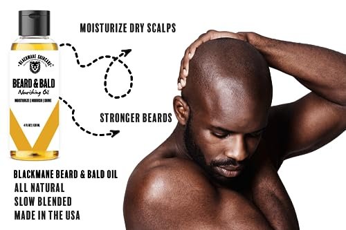 Blackmane Skincare Bald Head Moisturizer for Men - Beard and Bald Head Oil, After Shave for Head Shave, 4 Fl Oz Avelisse