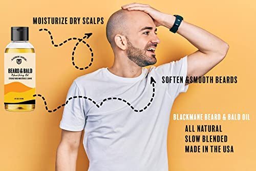 Blackmane Skincare Bald Head Moisturizer for Men - Beard and Bald Head Oil, After Shave for Head Shave, 4 Fl Oz Avelisse