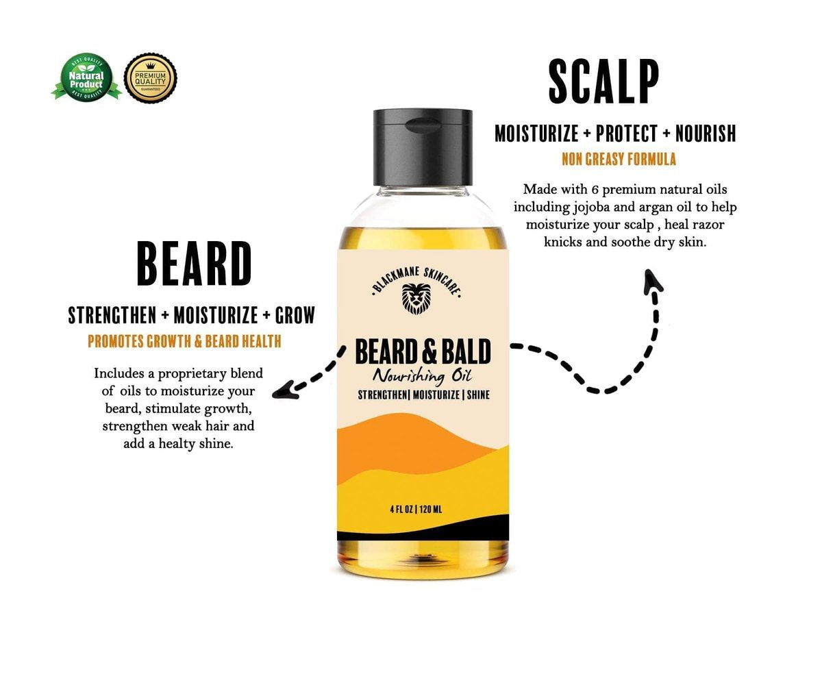 Blackmane Skincare Bald Head Moisturizer for Men - Beard and Bald Head Oil, After Shave for Head Shave, 4 Fl Oz Avelisse