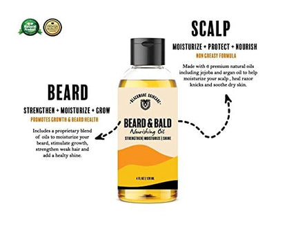 Blackmane Skincare Bald Head Moisturizer for Men - Beard and Bald Head Oil, After Shave for Head Shave, 4 Fl Oz Avelisse