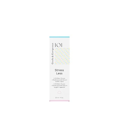 Geek & Gorgeous Stress Less Lightweight Gel Serum with Beta-Glucan & Madecassoside – Soothing Care for Sensitive Skin, 1 oz Avelisse
