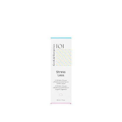Geek & Gorgeous Stress Less Lightweight Gel Serum with Beta-Glucan & Madecassoside – Soothing Care for Sensitive Skin, 1 oz Avelisse