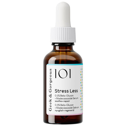 Geek & Gorgeous Stress Less Lightweight Gel Serum with Beta-Glucan & Madecassoside – Soothing Care for Sensitive Skin, 1 oz Avelisse
