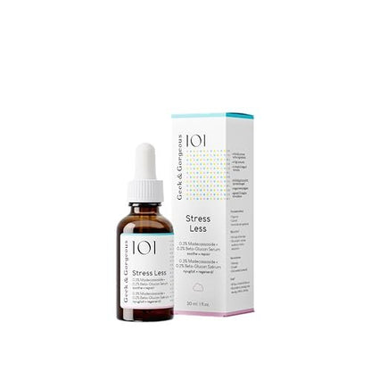 Geek & Gorgeous Stress Less Lightweight Gel Serum with Beta-Glucan & Madecassoside – Soothing Care for Sensitive Skin, 1 oz Avelisse