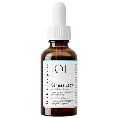 Geek & Gorgeous Stress Less Lightweight Gel Serum with Beta-Glucan & Madecassoside – Soothing Care for Sensitive Skin, 1 oz Avelisse