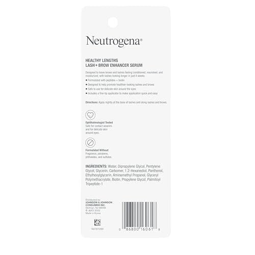 Neutrogena Healthy Lash + Brow Enhancer Serum with Biotin & Peptides for Fuller Lashes and Brows, 0.08 oz Avelisse