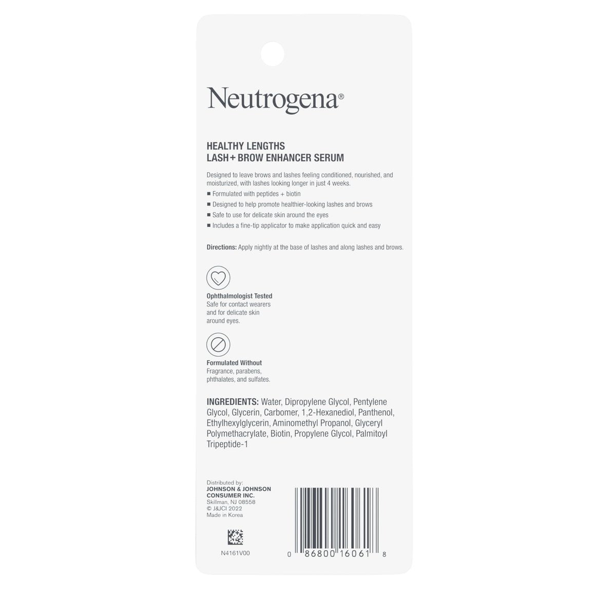Neutrogena Healthy Lash + Brow Enhancer Serum with Biotin & Peptides for Fuller Lashes and Brows, 0.08 oz Avelisse