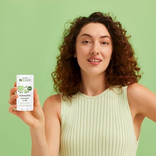 Schmidt's Aluminum-Free Vegan Deodorant Bergamot & Lime, 4-Pack, Natural 24-Hour Odor Protection for Women and Men, 2.65 oz Each Avelisse