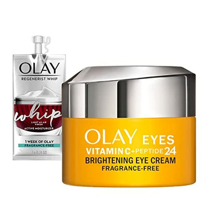 Olay Vitamin C + Peptide 24 Eye Cream & Whip Face Moisturizer Gift Set – Fragrance-Free, Travel/Trial Size Avelisse