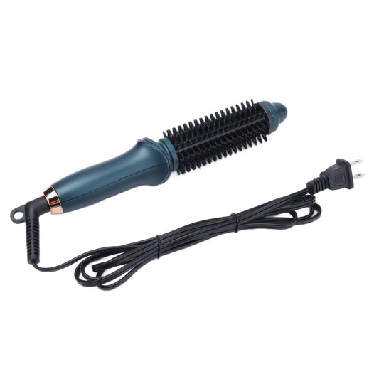 2-in-1 Heated Styling Brush & Curling Iron - 1 Inch Ceramic Ionic Hair Curler & Straightener, Anti-Scald Nylon Bristles, Auto-Rotating Curling Brush for All Hair Types