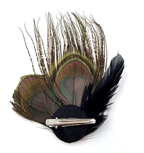 Aliotech Beautiful Butterfly Peacock Feather Hair Clip Pins with Rhinestones - Multicolor Feather Hair Clip Pin for Bridal Wedding Dance Party - görsel 4