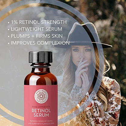 Pure Body Naturals Facial Serum Gift Set - Hyaluronic Acid, Retinol, Vitamin C & Niacinamide Serums for Women Avelisse