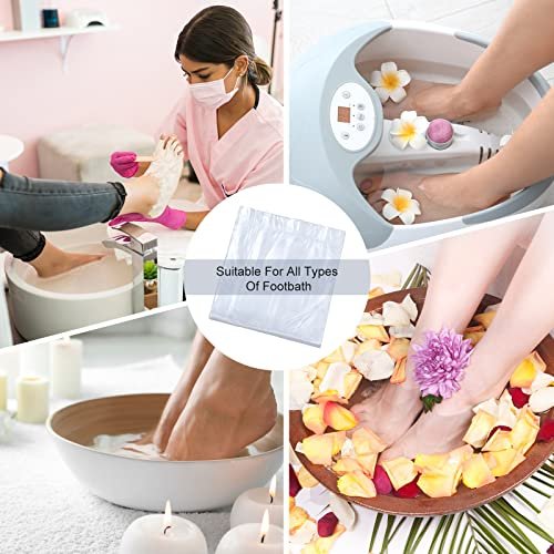 100 Pcs Disposable Foot Tub Liners - Large Plastic Pedicure Spa Bags for Home, Hotel & Salon Use (25 x 23 Inches) - görsel 11