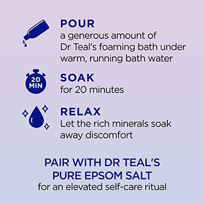 Dr Teal's Foaming Bath with Pure Epsom Salt, Melatonin Sleep Soak with Essential Oil Blend, 34 fl oz (Pack of 4) Avelisse