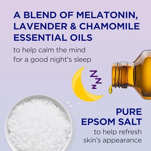 Dr Teal's Foaming Bath with Pure Epsom Salt, Melatonin Sleep Soak with Essential Oil Blend, 34 fl oz (Pack of 4) Avelisse