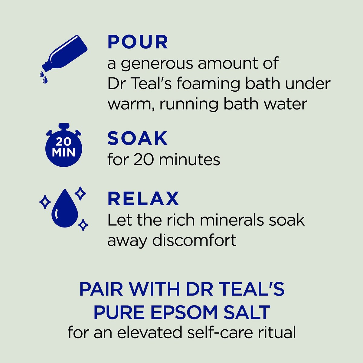 Dr Teal's Foaming Bath with Pure Epsom Salt, Relax & Relief with Eucalyptus & Spearmint, 34 fl oz (Pack of 4) Avelisse