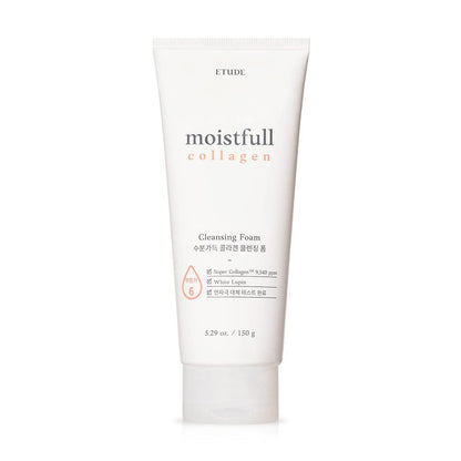ETUDE Moistfull Collagen Cleansing Foam – Hydrating Face Wash with Super Collagen Water & Lupinus Albus Protein, Gentle Foam Cleanser for Glowing Skin, 5.29 oz Avelisse