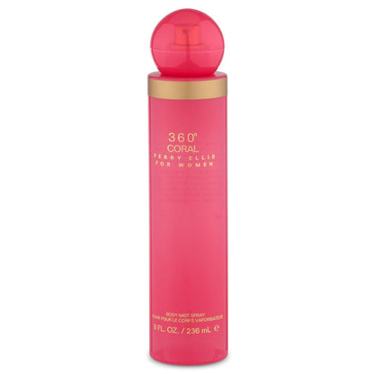 Perry Ellis 360° Coral Body Mist for Women – Floral & Fruity Fragrance, Long-Lasting EDT, 8 fl oz Avelisse