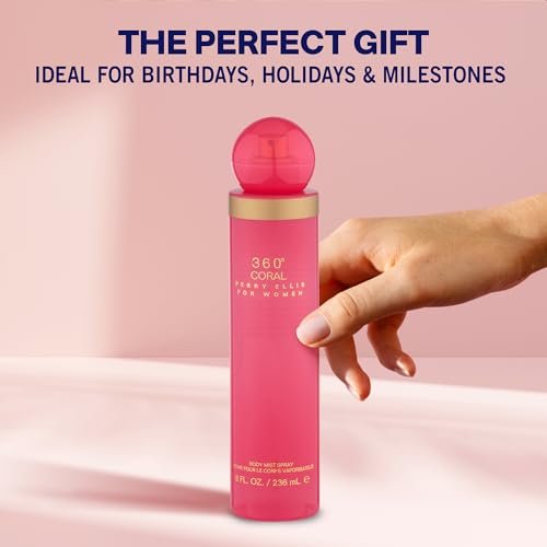 Perry Ellis 360° Coral Body Mist for Women – Floral & Fruity Fragrance, Long-Lasting EDT, 8 fl oz Avelisse