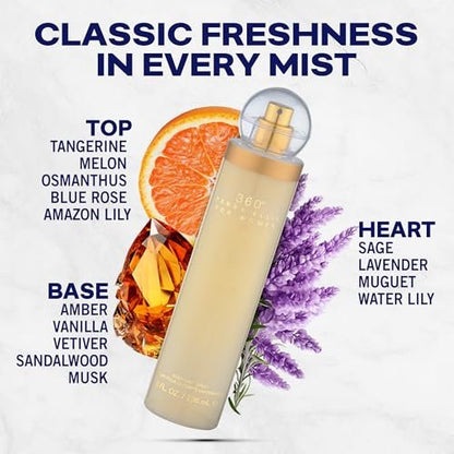 Perry Ellis 360° Body Spray for Women - Fruity Floral Body Mist, Long Lasting Fragrance, 8 fl oz