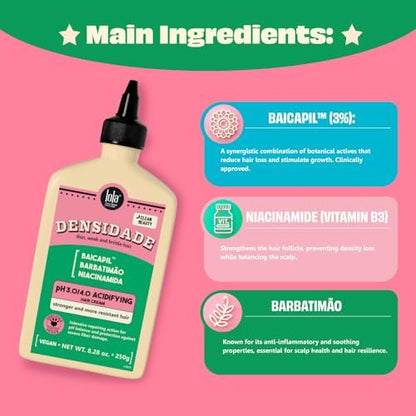 Lola From Rio Densidade Acidifying Hair Mask with pH 3.0/4.0, 8.45 oz - Improves Resistance, Prevents Breakage and Hair Fall, Balances pH Avelisse