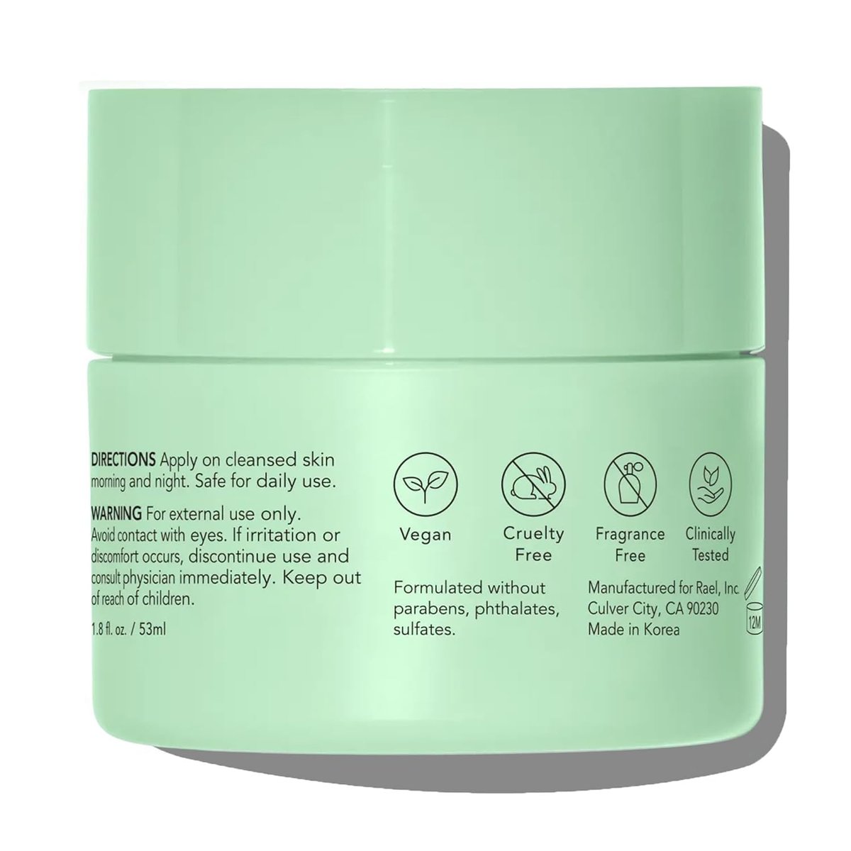 Rael Miracle Clear Barrier Cream – Lightweight Face Moisturizer with Succinic Acid and Vitamin B5 for Hydration and Clear Skin, Korean Skin Care, 1.8 oz - görsel 15