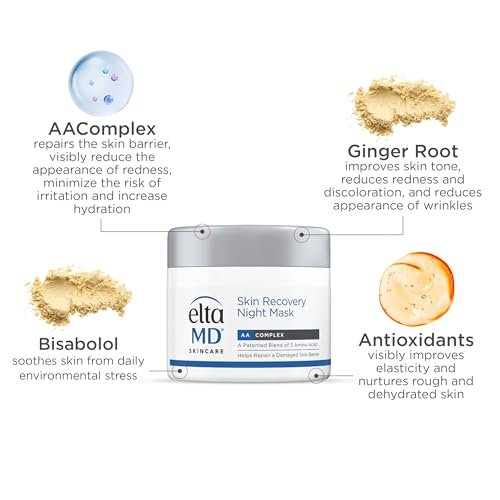 EltaMD Skin Recovery Overnight Face Mask - Moisturizing Night Cream for Face & Neck, 1.7 oz - Safe for Sensitive Skin Avelisse