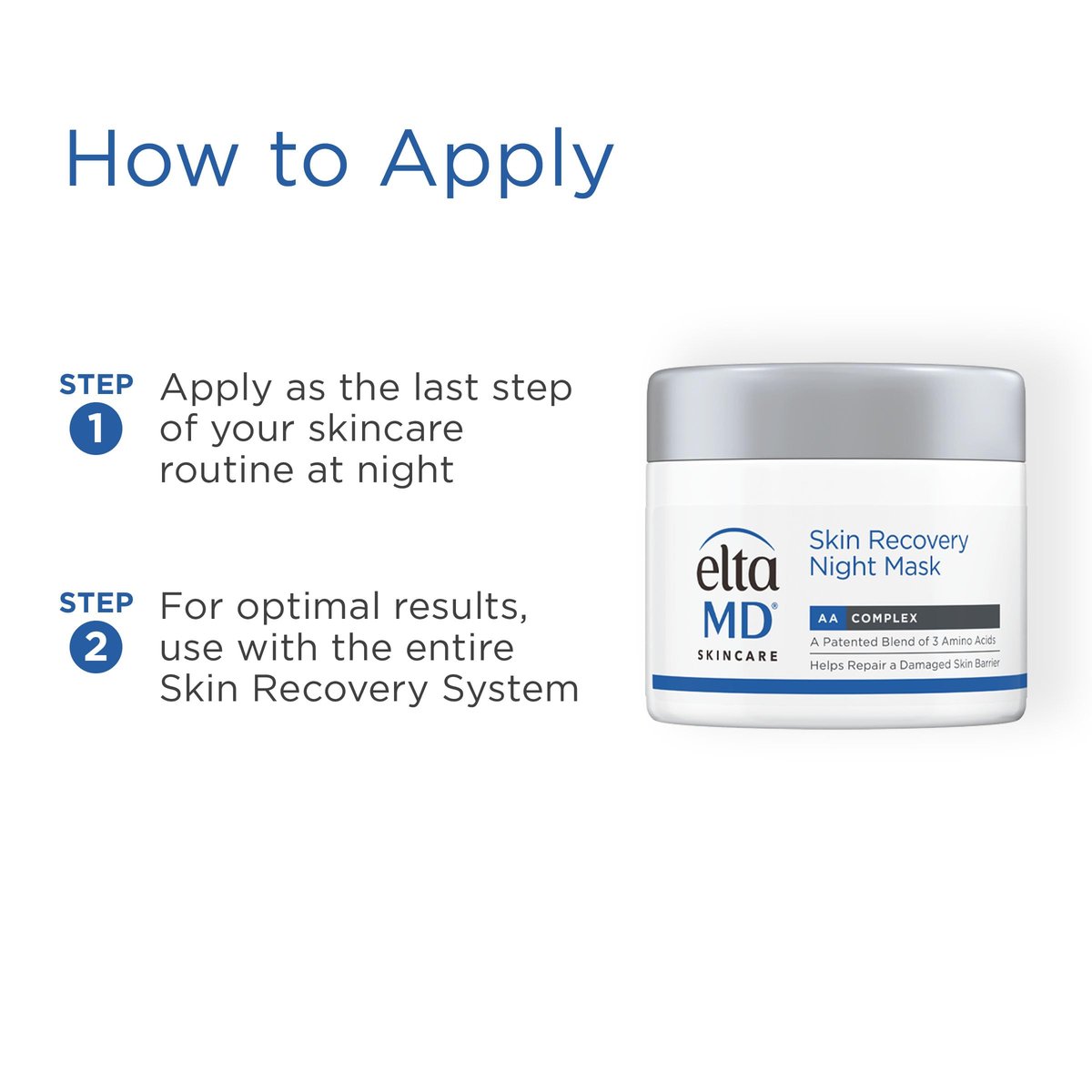 EltaMD Skin Recovery Overnight Face Mask - Moisturizing Night Cream for Face & Neck, 1.7 oz - Safe for Sensitive Skin Avelisse