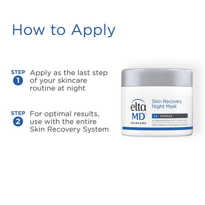 EltaMD Skin Recovery Overnight Face Mask - Moisturizing Night Cream for Face & Neck, 1.7 oz - Safe for Sensitive Skin Avelisse