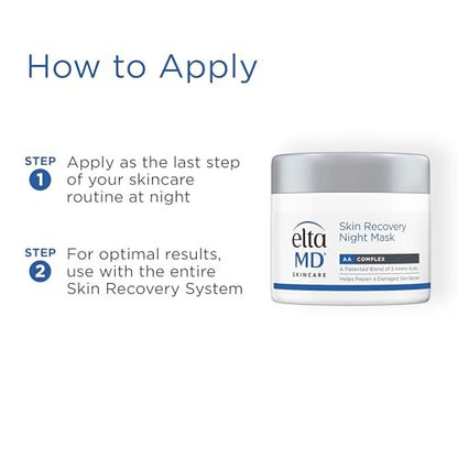 EltaMD Skin Recovery Overnight Face Mask - Moisturizing Night Cream for Face & Neck, 1.7 oz - Safe for Sensitive Skin Avelisse