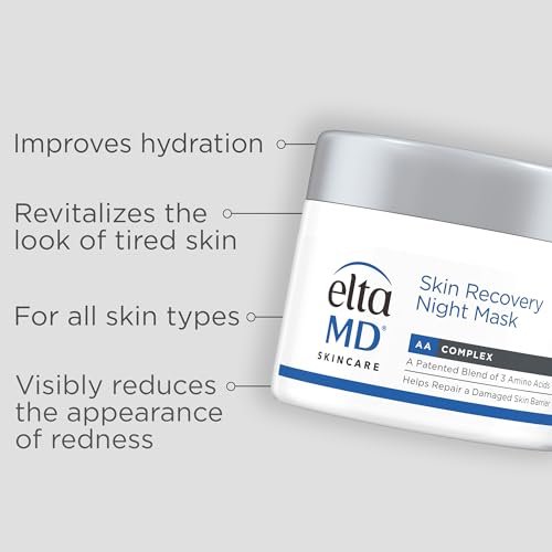 EltaMD Skin Recovery Overnight Face Mask - Moisturizing Night Cream for Face & Neck, 1.7 oz - Safe for Sensitive Skin Avelisse