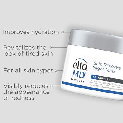 EltaMD Skin Recovery Overnight Face Mask - Moisturizing Night Cream for Face & Neck, 1.7 oz - Safe for Sensitive Skin Avelisse