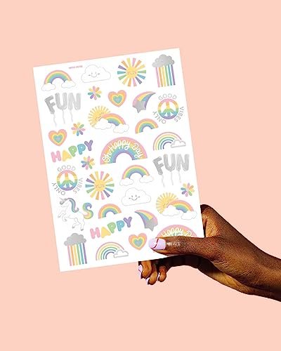xo, Fetti Rainbow Temporary Tattoos - 46 Glitter Styles for Unicorn Birthday Parties, Baby Showers & Magical Events - görsel 10