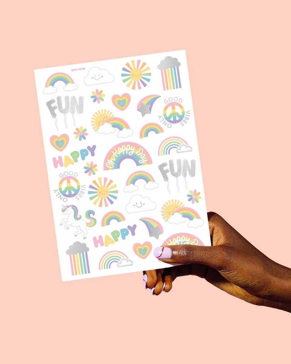 xo, Fetti Rainbow Temporary Tattoos - 46 Glitter Styles for Unicorn Birthday Parties, Baby Showers & Magical Events - görsel 9