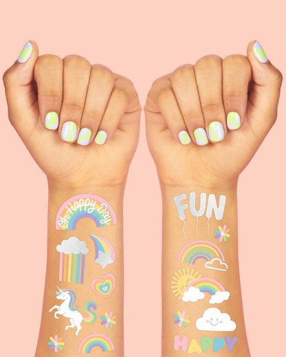 xo, Fetti Rainbow Temporary Tattoos - 46 Glitter Styles for Unicorn Birthday Parties, Baby Showers & Magical Events