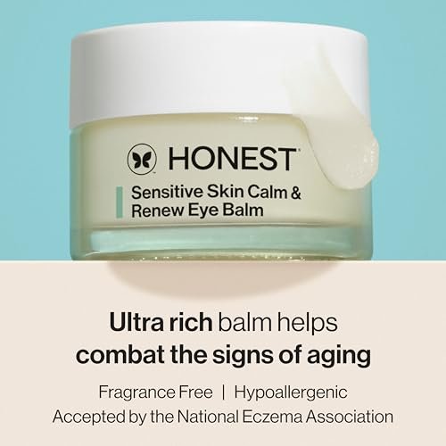 Honest Beauty Sensitive Skin Calm Renew Eye Balm - Moisturizing, Firming, Hypoallergenic, Fragrance-Free, Vegan - 0.5 oz Avelisse