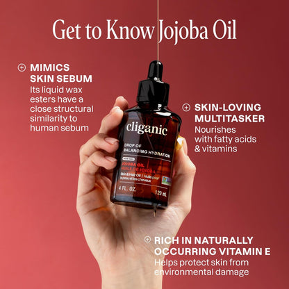 Cliganic Non-GMO Jojoba Oil Bulk 32oz - 100% Pure, Natural Cold Pressed, Unrefined, Hexane Free Oil for Hair & Face Avelisse