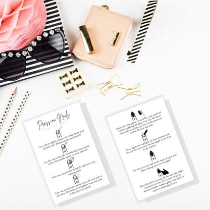 Press On Nail Application Instructions Postcard | 30 Pack | 4x6" Large Postcard | DIY Nail Kit Supplies | White Cardstock