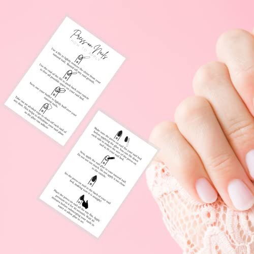Press On Nail Application Instructions Postcard | 30 Pack | 4x6" Large Postcard | DIY Nail Kit Supplies | White Cardstock - görsel 12