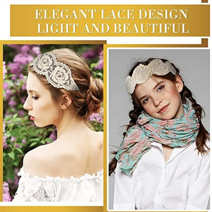Dilunave 10 PCS Lace Headbands for Women – Elegant Stretch Cloth Hair Accessories for Wedding, Party, and Daily Wear