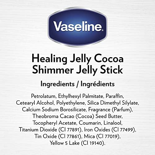Vaseline Rich Moisturizing Healing Jelly Cocoa Butter 13 oz + Cocoa Shimmer Stick 1.4 oz Bundle for Radiant, Shimmering, Moisturized Skin Avelisse