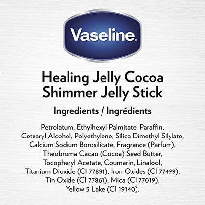 Vaseline Rich Moisturizing Healing Jelly Cocoa Butter 13 oz + Cocoa Shimmer Stick 1.4 oz Bundle for Radiant, Shimmering, Moisturized Skin Avelisse