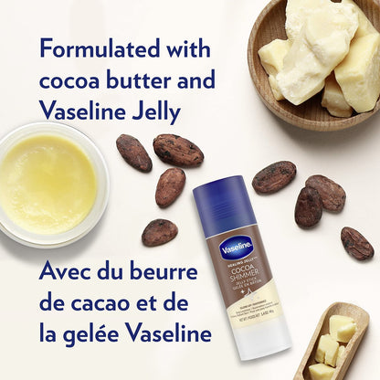 Vaseline Intensive Care Cocoa Radiant Lotion, 20.3 oz + Healing Jelly Butter, 7.5 oz + Shimmer Stick, 1.4 oz - 3 Piece Set Avelisse