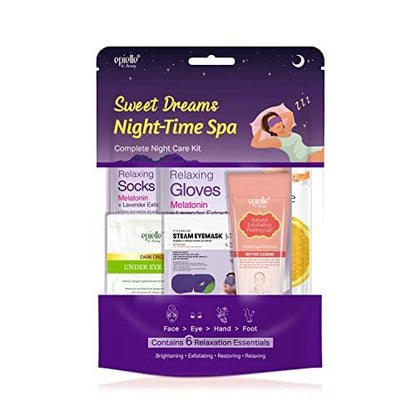 Epielle Sweet Dream Night-Time Spa Kit – 6 Relaxation Essentials for Radiant Skin, Self Care Gifts for Women, Korean Skin Care Set Avelisse