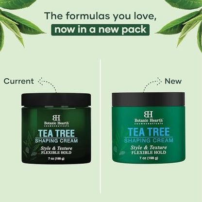Botanic Hearth Tea Tree Shaping Cream – Hair Styling Cream with Collagen & Biotin for Strong, Flexible Hold – 7 oz