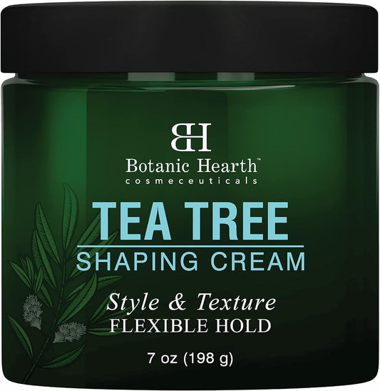 Botanic Hearth Tea Tree Shaping Cream – Hair Styling Cream with Collagen & Biotin for Strong, Flexible Hold – 7 oz