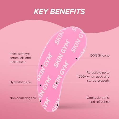 SKIN GYM Reusable Silicone Eye Mask – Medical Grade Under Eye Patches for Hydration & Skincare, Boost Serum Absorption (Pink, 1 Pack) Avelisse